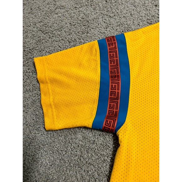 Nike Giannis Antetokounmpo Short Sleeve Shirt Yellow Mesh Shirt Mens Medium - Picture 6 of 8